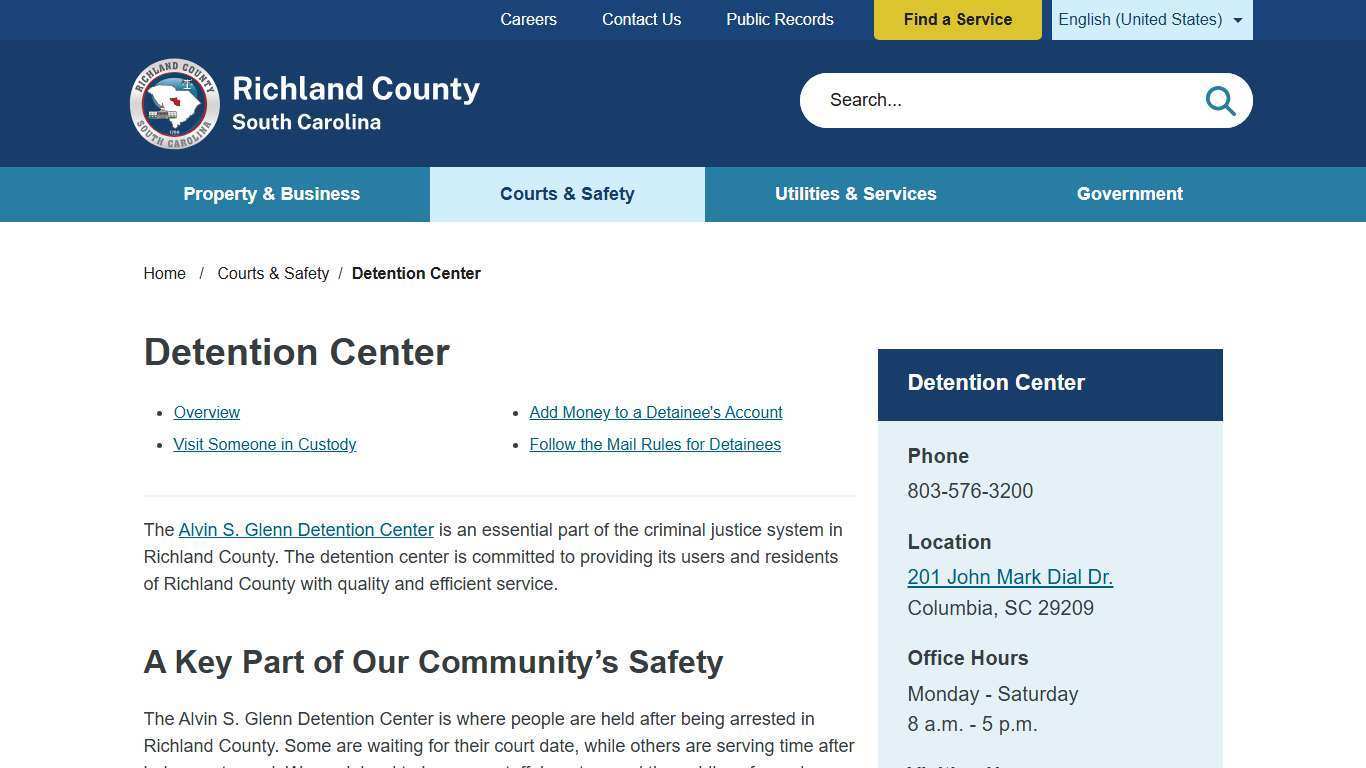 Detention Center | Richland County SC